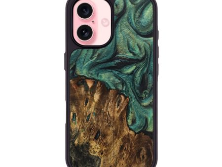 iPhone 16 Wood Phone Case - Amaya (Green, 725389) Online Hot Sale