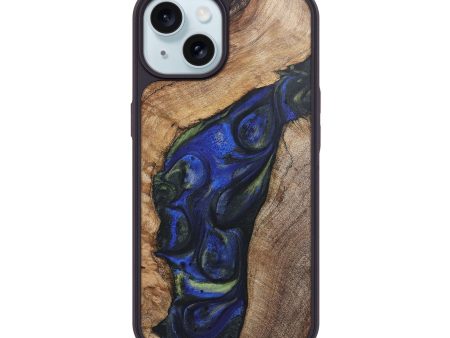 iPhone 15 Wood Phone Case - Daisy (Blue, 724728) Hot on Sale