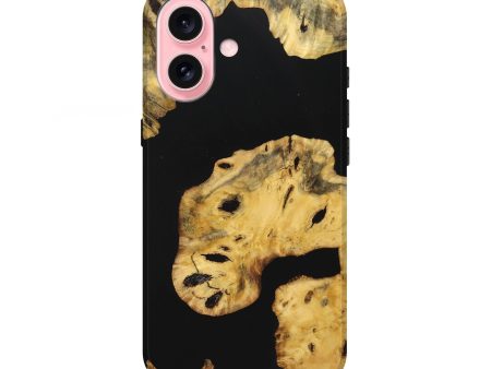 iPhone 16 Wood Live Edge Phone Case - Vera (Pure Black, 723646) Online Hot Sale