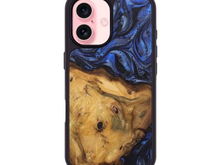 iPhone 16 Wood Phone Case - Cassandra (Blue, 724766) Online Hot Sale