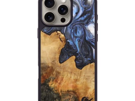 iPhone 16 Pro Max Wood+Resin Phone Case - Thea (Blue, 722813) Cheap