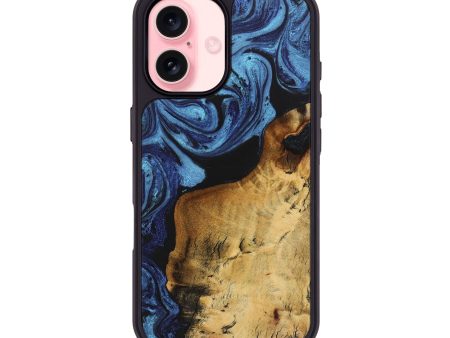 iPhone 16 Wood+Resin Phone Case - Annalise (Blue, 721629) Fashion