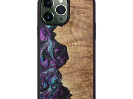 iPhone 13 Pro Max Wood+Resin Phone Case - Regina (Purple, 722361) For Cheap