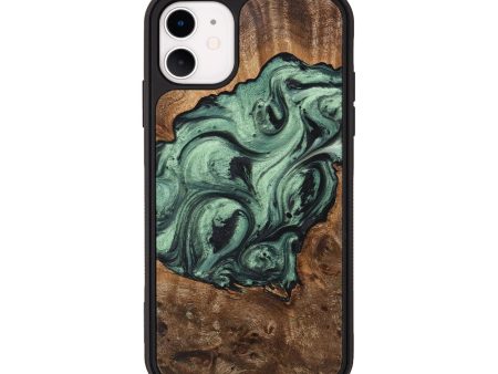 iPhone 11 Wood Phone Case - Mathew (Green, 723704) For Discount