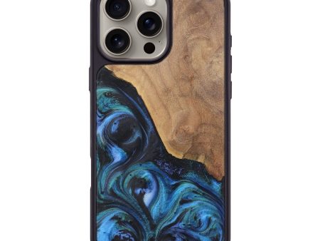 iPhone 16 Pro Max Wood+Resin Phone Case - Tami (Blue, 722507) Online now