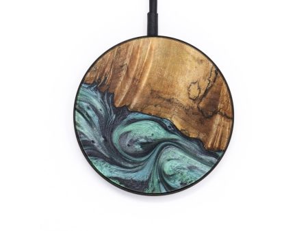 Circle Wood+Resin Wireless Charger - Breanna (Green, 722951) on Sale