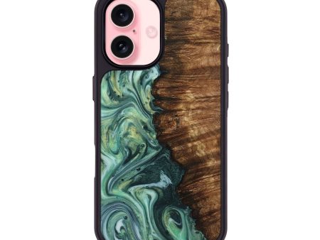 iPhone 16 Wood Phone Case - Aylin (Green, 723441) Fashion