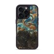 iPhone 16 Pro Wood Phone Case - Rowan (Teal & Gold, 725798) Online now