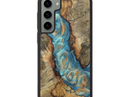 Galaxy S23 Plus Wood Phone Case - Stefanie (Teal & Gold, 724797) For Sale