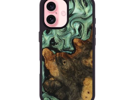 iPhone 16 Wood+Resin Phone Case - Barbara (Green, 721786) Online Sale