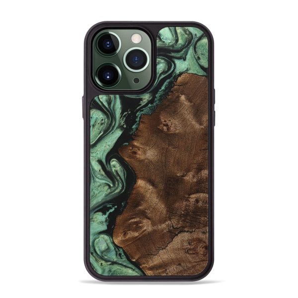 iPhone 13 Pro Max Wood Phone Case - Marc (Green, 725432) Online Hot Sale