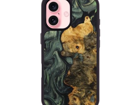 iPhone 16 Wood+Resin Phone Case - Dora (Green, 721808) Hot on Sale