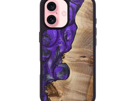 iPhone 16 Wood+Resin Phone Case - Madalyn (Purple, 722089) Sale