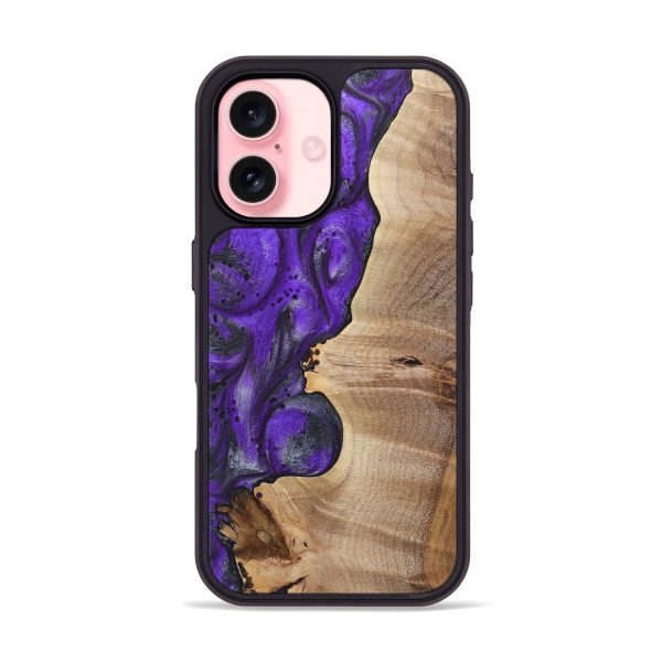 iPhone 16 Wood+Resin Phone Case - Madalyn (Purple, 722089) Sale