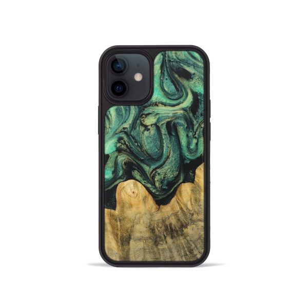 iPhone 12 mini Wood Phone Case - Felicity (Green, 725299) Discount