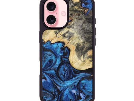 iPhone 16 Wood Phone Case - Tania (Blue, 723888) For Discount