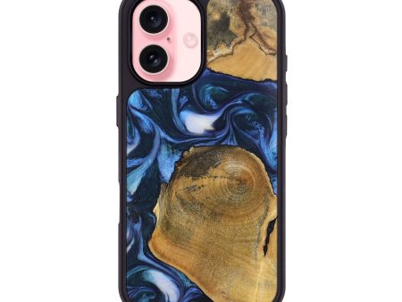 iPhone 16 Wood Phone Case - Angelica (Blue, 723958) For Cheap