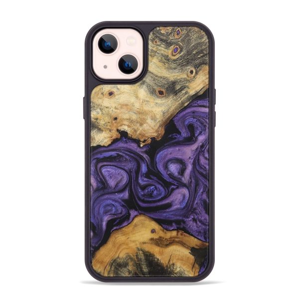 iPhone 14 Plus Wood+Resin Phone Case - Karissa (Purple, 722082) Hot on Sale