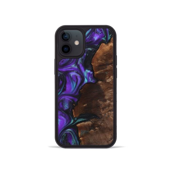 iPhone 12 mini Wood+Resin Phone Case - Alan (Purple, 723193) on Sale