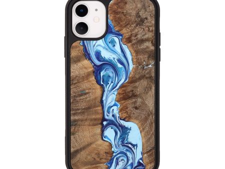 iPhone 11 Wood Phone Case - Kristina (Blue, 726101) Cheap