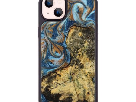 iPhone 14 Plus Wood Phone Case - Alexander (Teal & Gold, 725748) For Sale