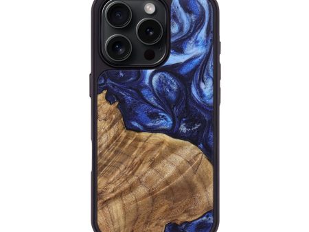 iPhone 16 Pro Wood Phone Case - Amora (Blue, 723956) Online Sale