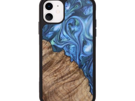 iPhone 11 Wood Phone Case - Calvin (Blue, 724727) Hot on Sale