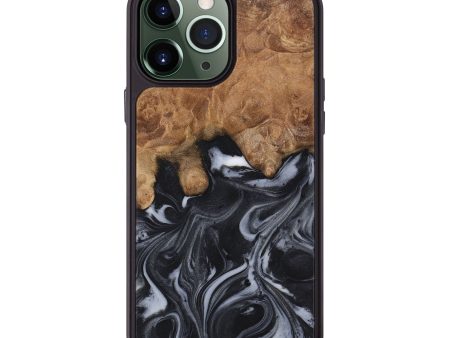 iPhone 13 Pro Max Wood+Resin Phone Case - Delilah (Black & White, 722141) Online now