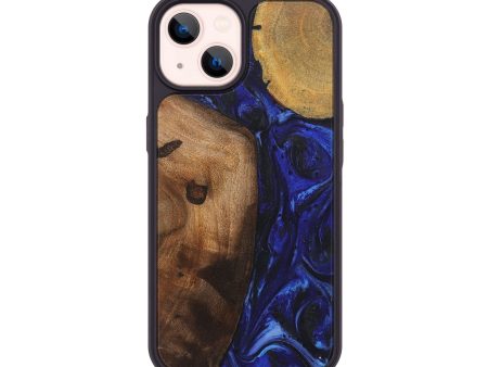 iPhone 14 Wood Phone Case - Alec (Blue, 723369) Cheap