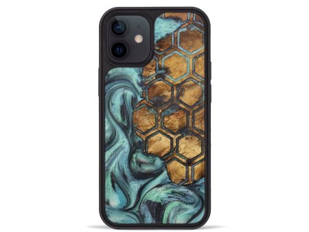 iPhone 12 mini Wood+Resin Phone Case - Lyla (Pattern, 721719) For Sale