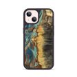 iPhone 14 Wood Phone Case - Faye (Teal & Gold, 725803) Online Hot Sale