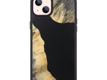 iPhone 14 Plus Wood+Resin Phone Case - Jazmin (Pure Black, 722425) For Sale