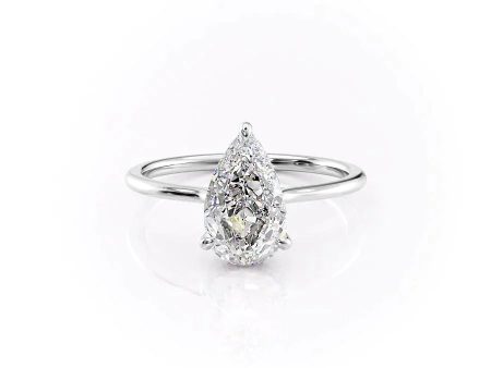 The Maia Set With A 4.5 Carat Pear Moissanite For Sale