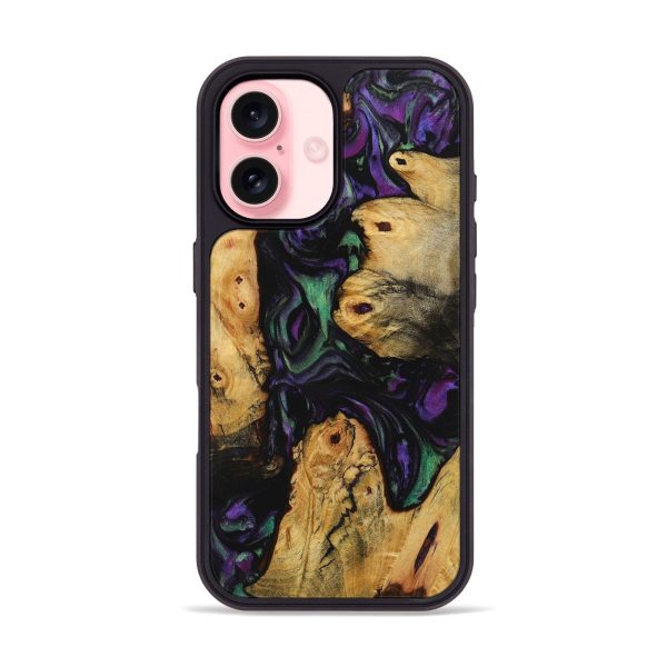 iPhone 16 Wood Phone Case - Clinton (Purple, 725891) on Sale