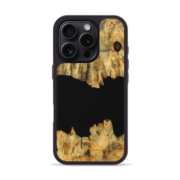 iPhone 16 Pro Wood Phone Case - Killian (Pure Black, 725922) Cheap